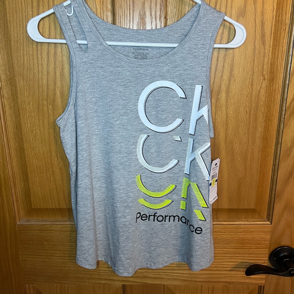 👧 NWT Girl’s XL Calvin Klein Gray Tank Top with CK Logo